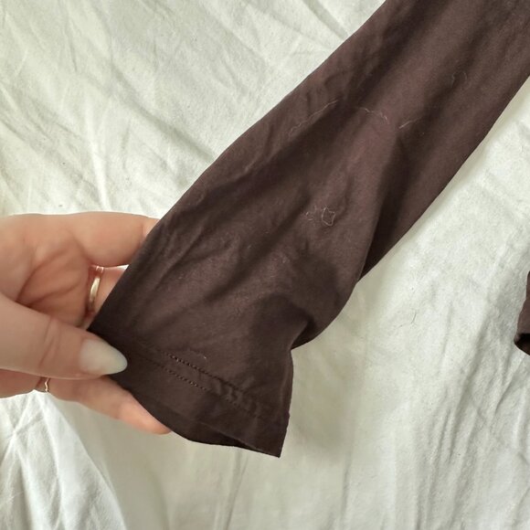 Lululemon Modal-Silk Blend V-Neck Long-Sleeve Shirt Espresso - Picture 5 of 6